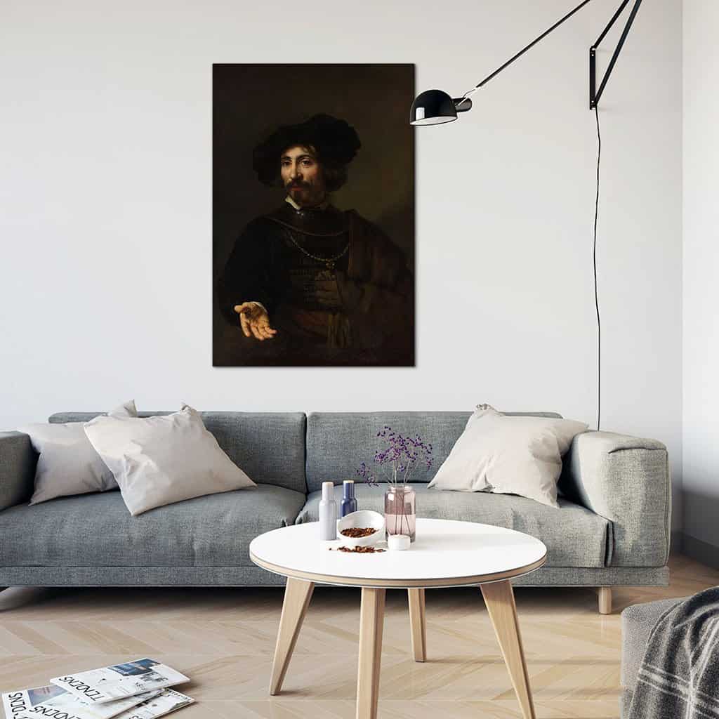 Portret van een man met een stalen gleuf (Rembrandt)