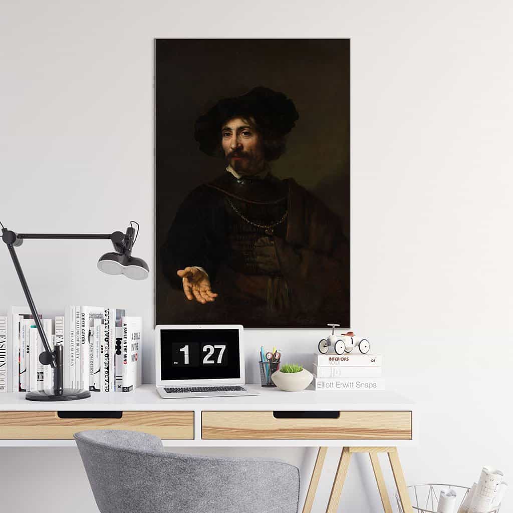 Portret van een man met een stalen gleuf (Rembrandt)