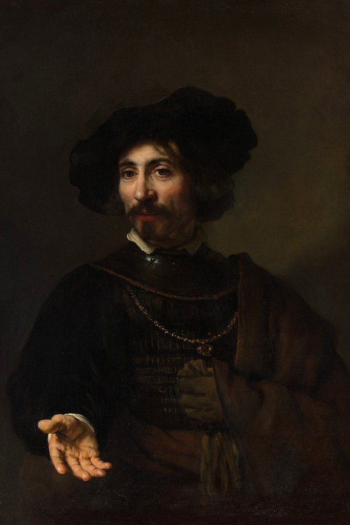 Portret van een man met een stalen gleuf (Rembrandt)