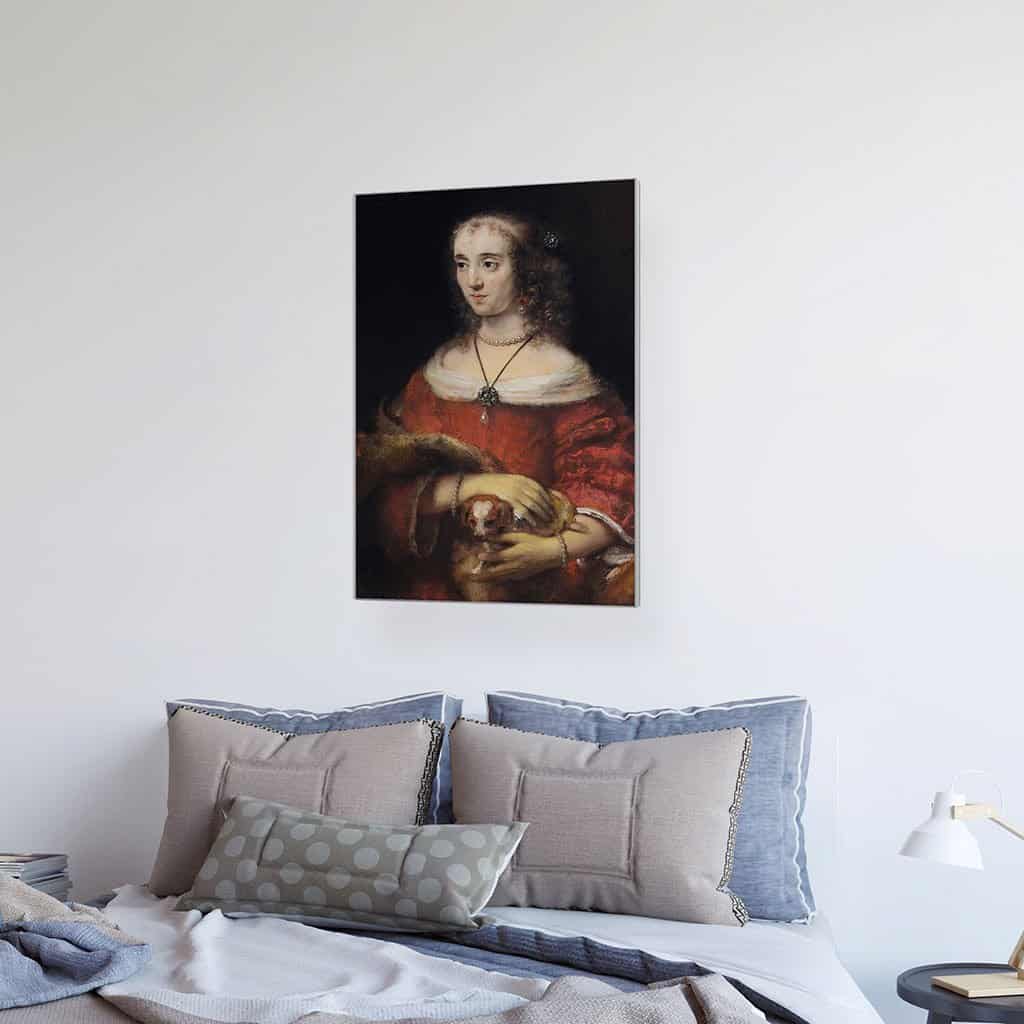 Portret van een vrouw met een schoothondje (Rembrandt)