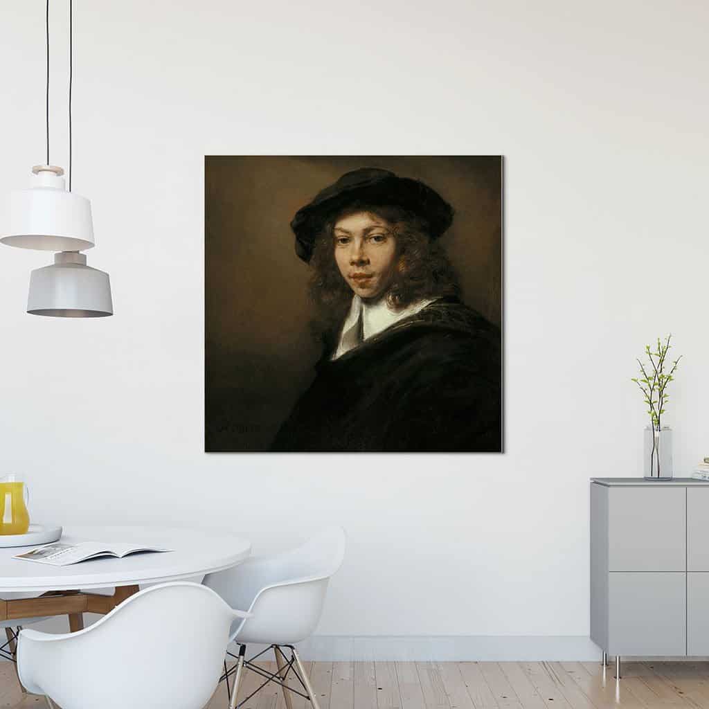 Jongeman in een zwarte baret (Rembrandt)