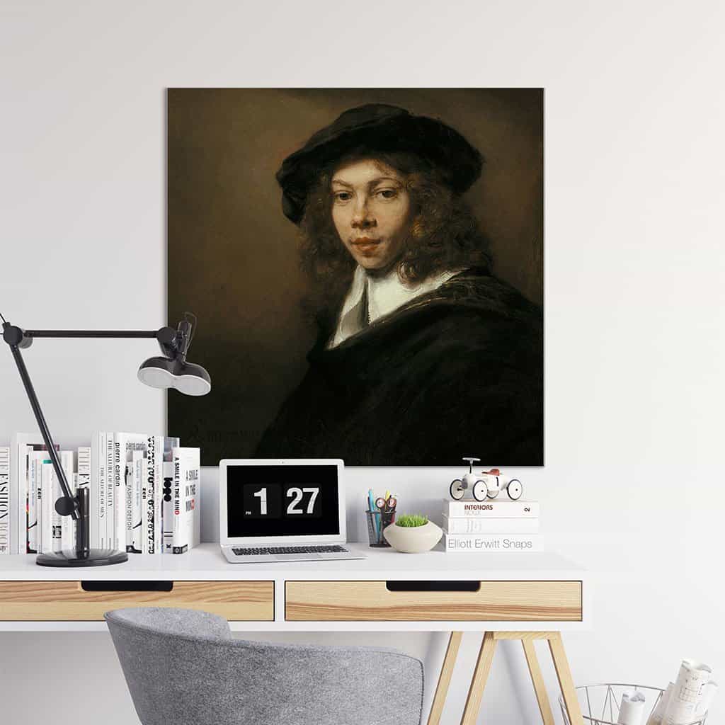 Jongeman in een zwarte baret (Rembrandt)