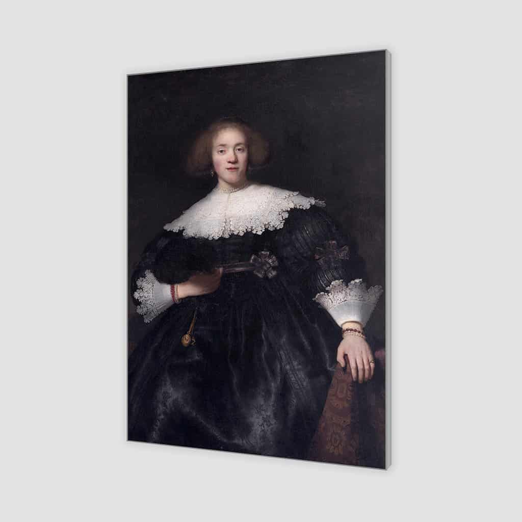 Portret van een jonge vrouw met een ventilator (Rembrandt)