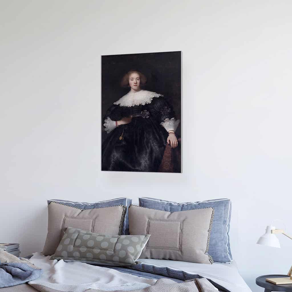 Portret van een jonge vrouw met een ventilator (Rembrandt)