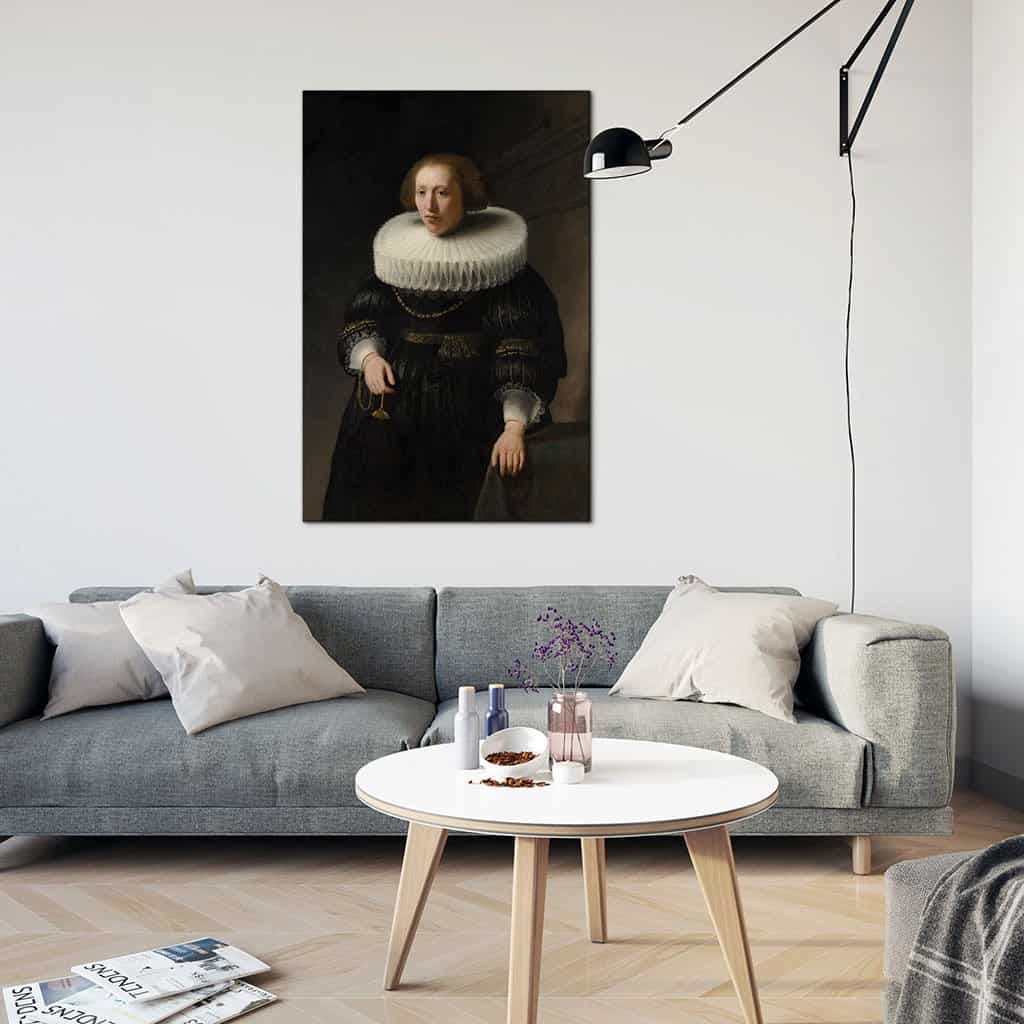 Portret van een vrouw, waarschijnlijk een lid van de familie Van Beresteyn (Rembrandt)