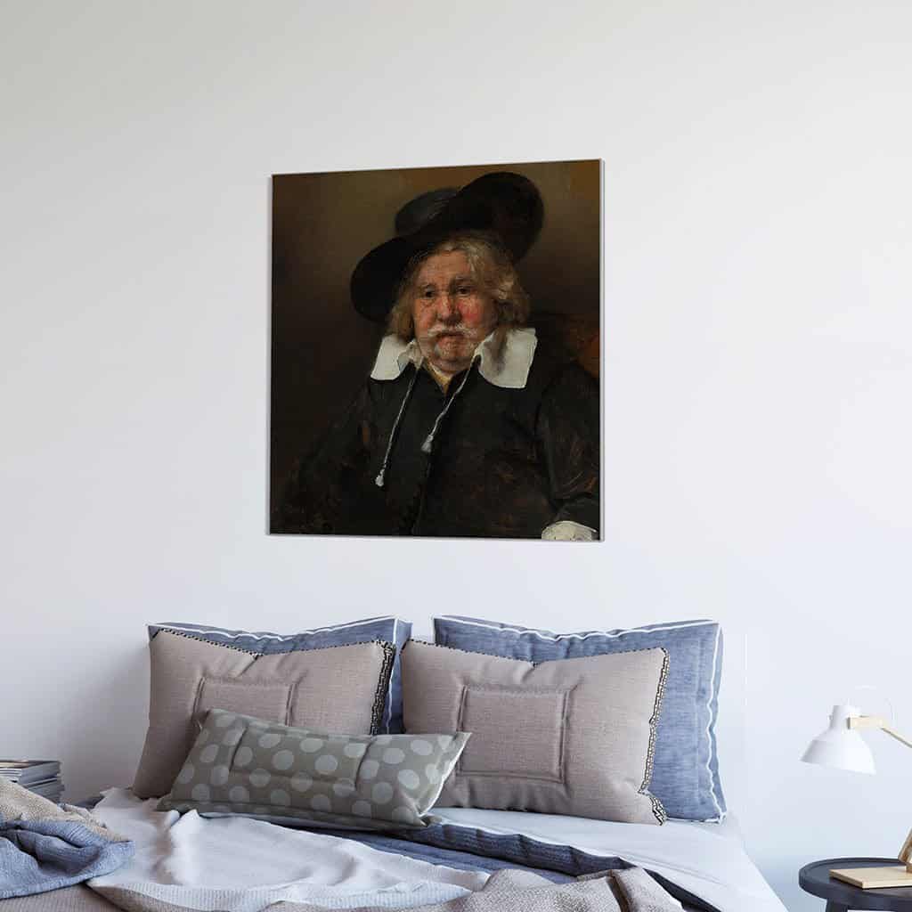 Portret van een bejaarde man zittend, mogelijk Pieter de la Tombe (Rembrandt)