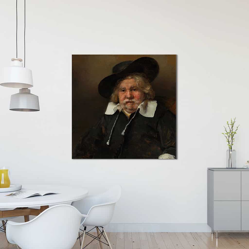 Portret van een bejaarde man zittend, mogelijk Pieter de la Tombe (Rembrandt)