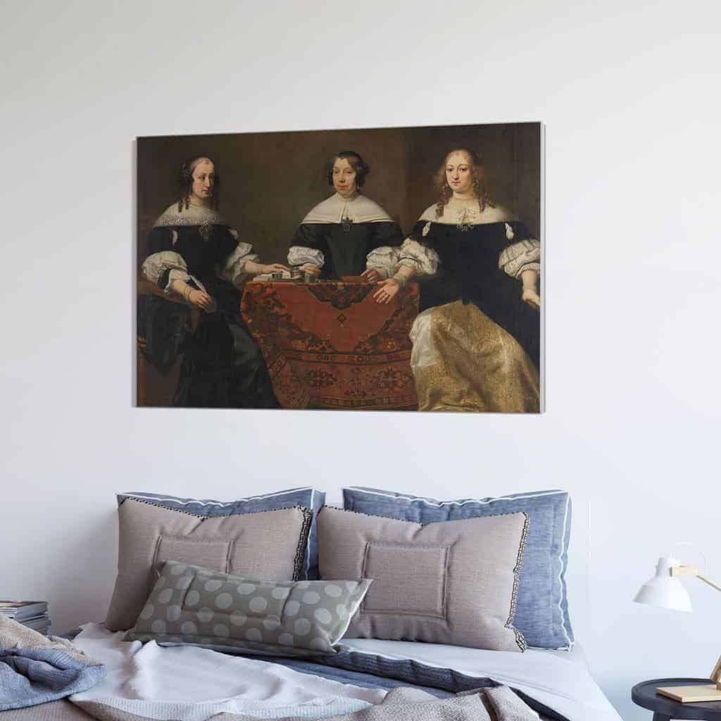 Portretten van drie regentessen van het leprozenhuis in Amsterdam - Ferdinand Bol