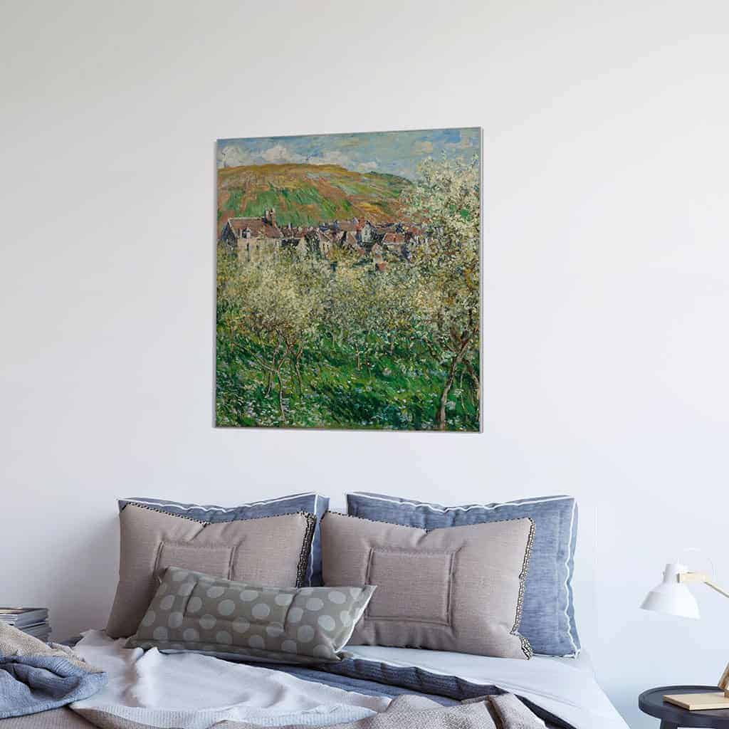 Pruimenbomen in bloesem - Claude Monet