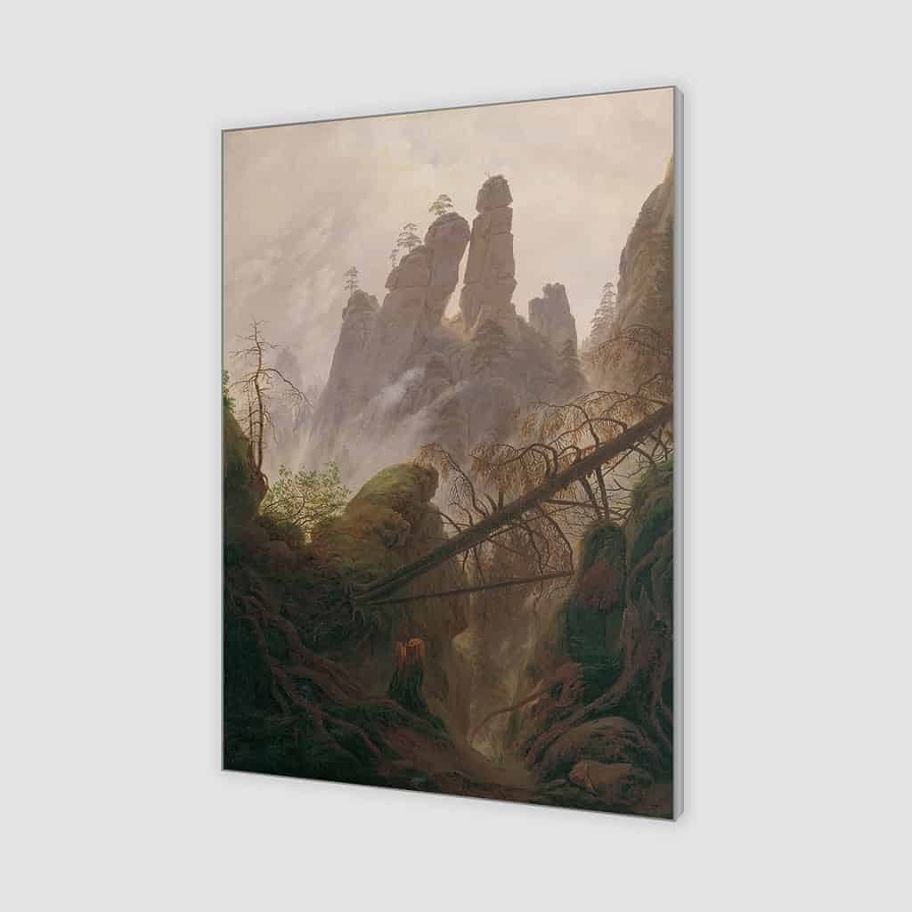 Rotsachtig landschap in de Elbe zandsteen bergen - Caspar David Friedrich
