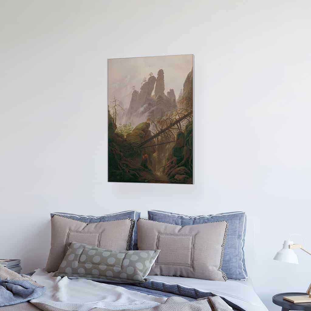 Rotsachtig landschap in de Elbe zandsteen bergen - Caspar David Friedrich