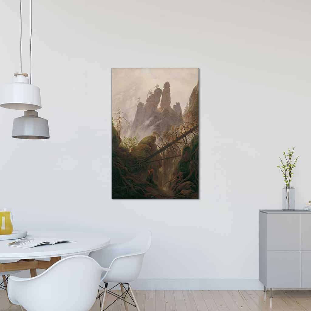 Rotsachtig landschap in de Elbe zandsteen bergen - Caspar David Friedrich