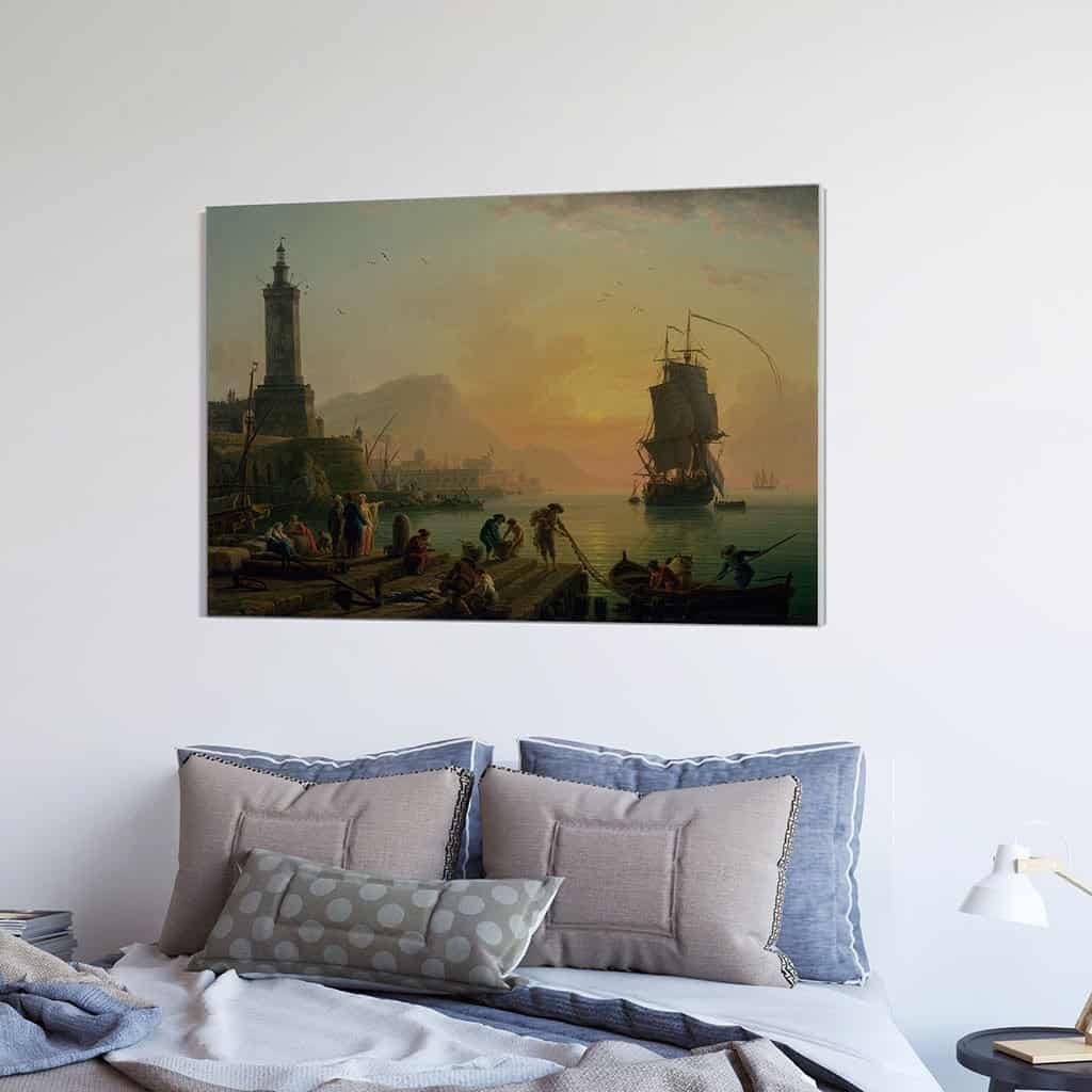 Rust in een mediterrane haven - Claude Joseph Vernet