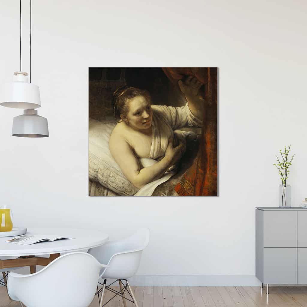 Sarah wachtend op Tobias (Rembrandt)