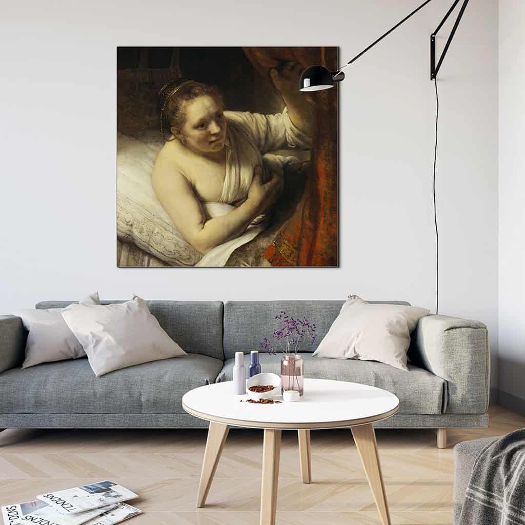 Sarah wachtend op Tobias (Rembrandt)