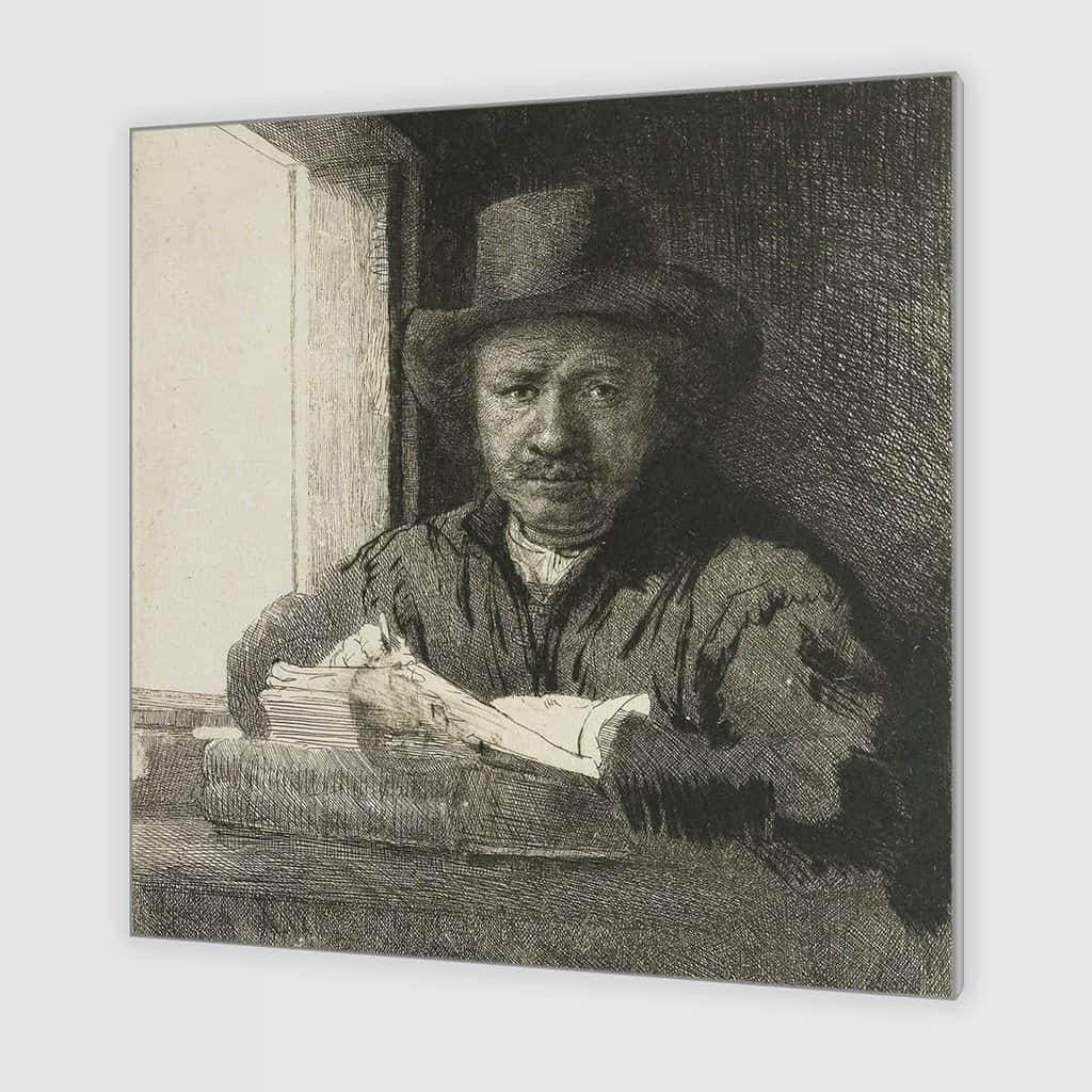 Zelfportret, tekening bij een raam (Rembrandt)