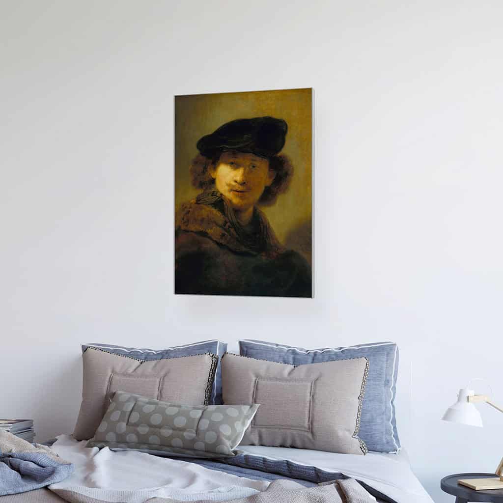 Zelfportret in een pet en bontgetrimde mantel (Rembrandt)