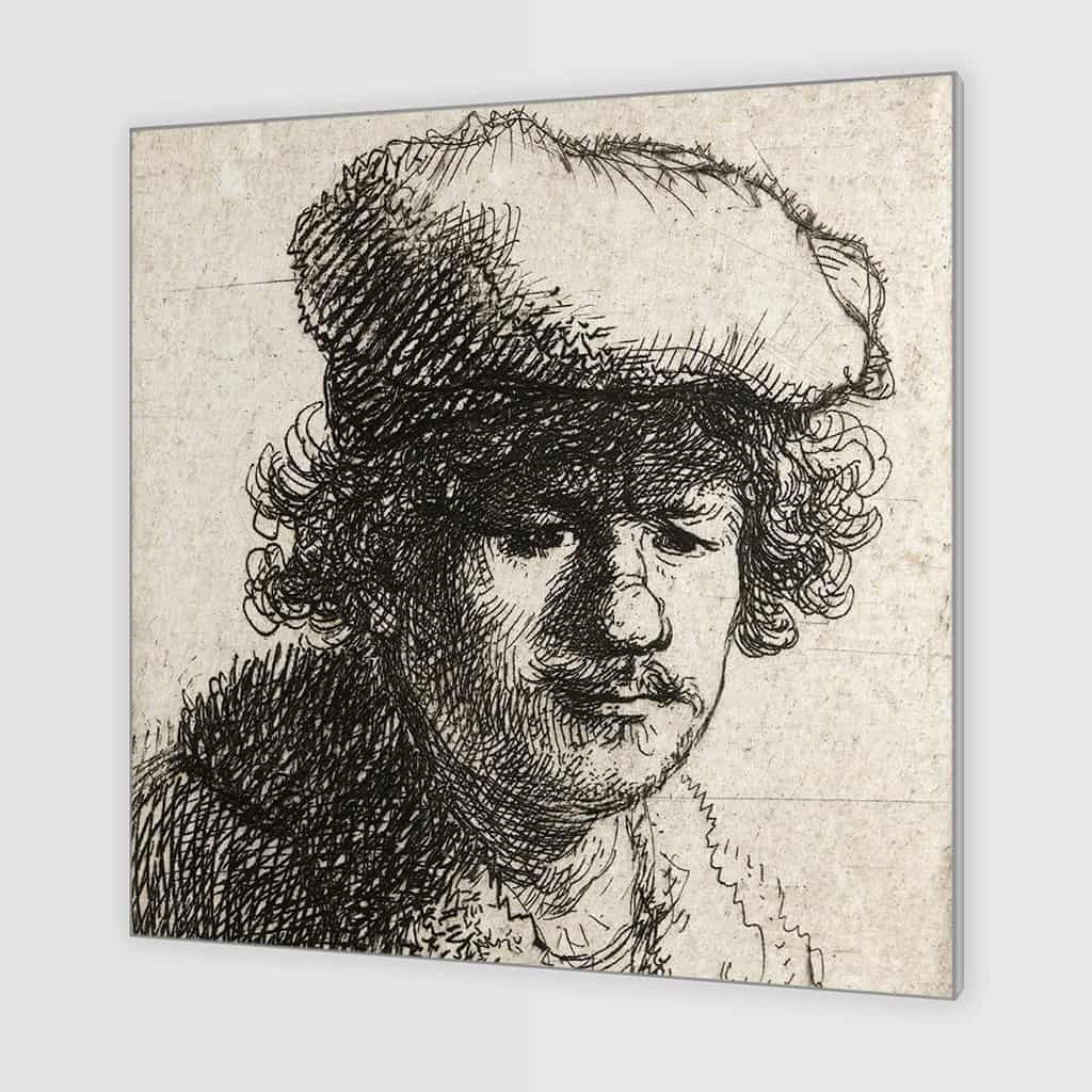 Zelfportret met naar voren getrokken muts (Rembrandt)