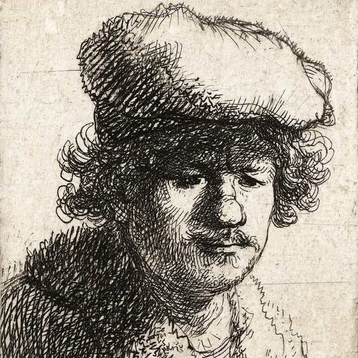 Zelfportret met naar voren getrokken muts (Rembrandt)