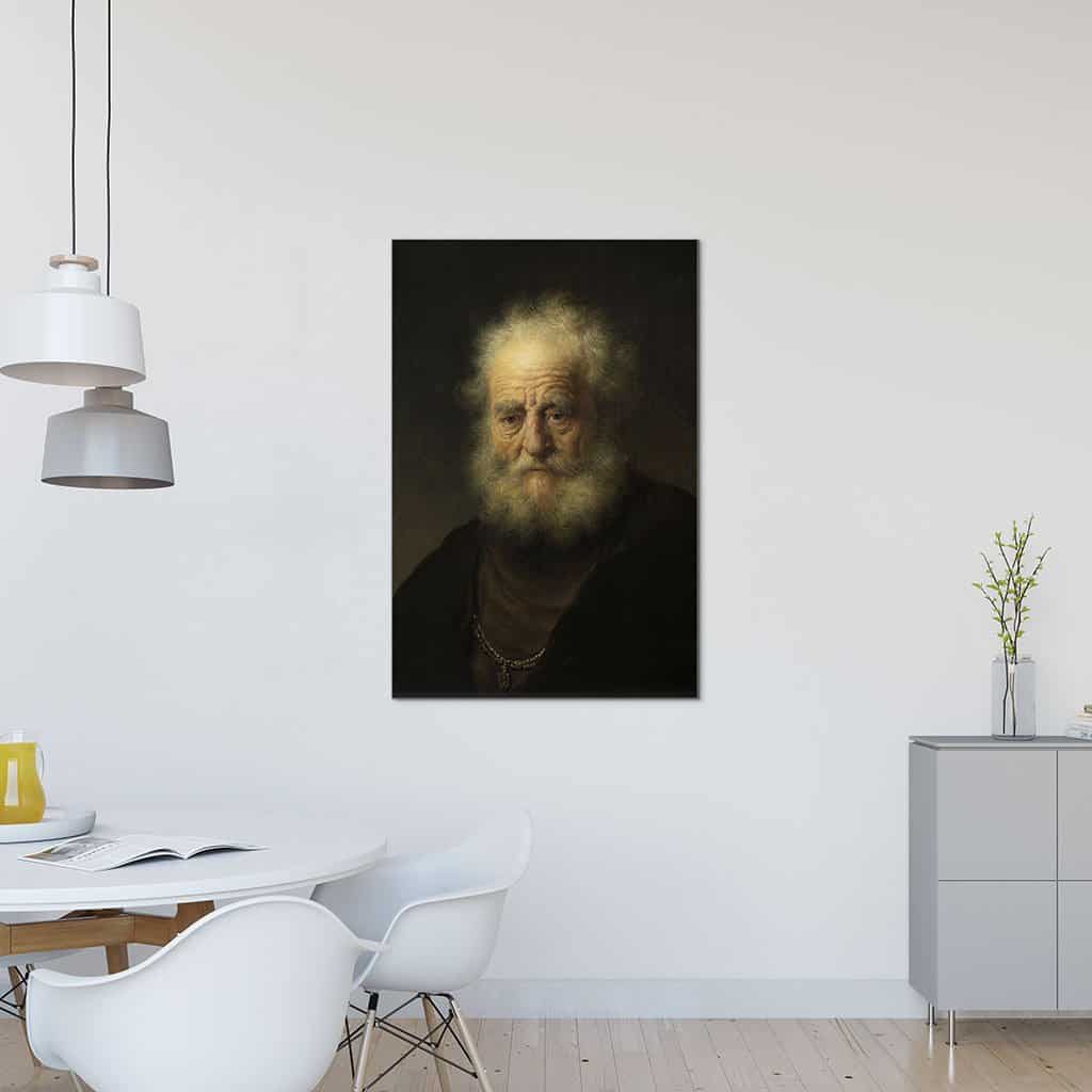 Studie van een oude man met een gouden ketting (Rembrandt)