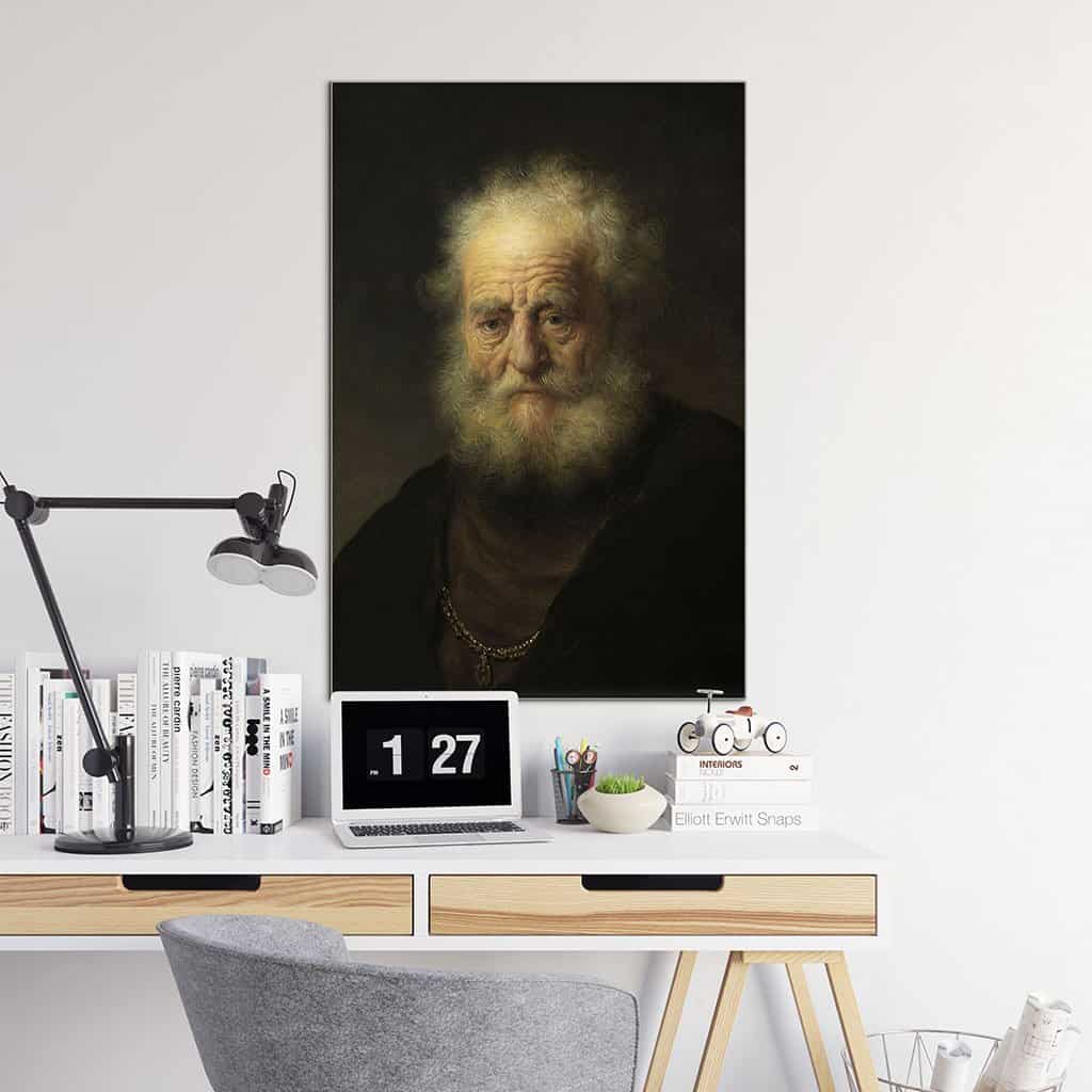 Studie van een oude man met een gouden ketting (Rembrandt)