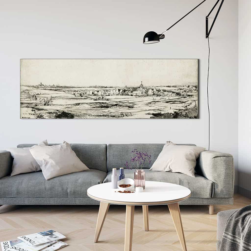 Het uitzicht op Bloemendaal met het landgoed Saxenburg (Rembrandt)
