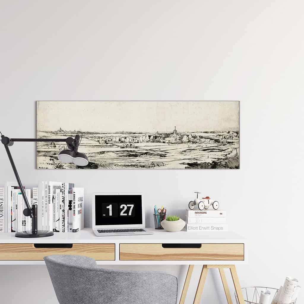 Het uitzicht op Bloemendaal met het landgoed Saxenburg (Rembrandt)