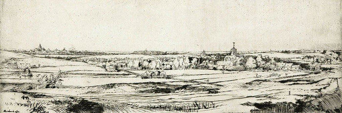 Het uitzicht op Bloemendaal met het landgoed Saxenburg (Rembrandt)