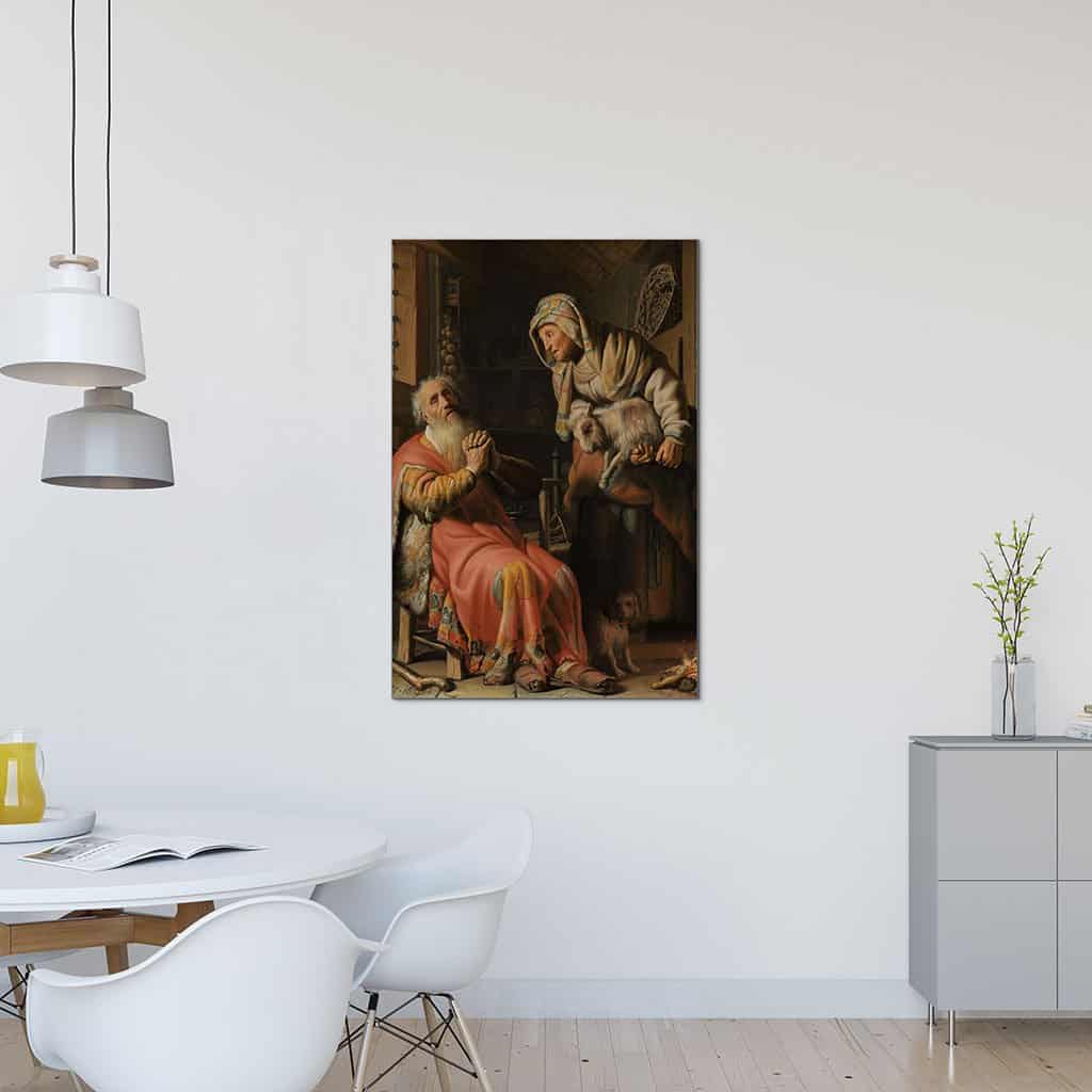 Tobit beschuldigt Anna van het stelen van het kind (Rembrandt)
