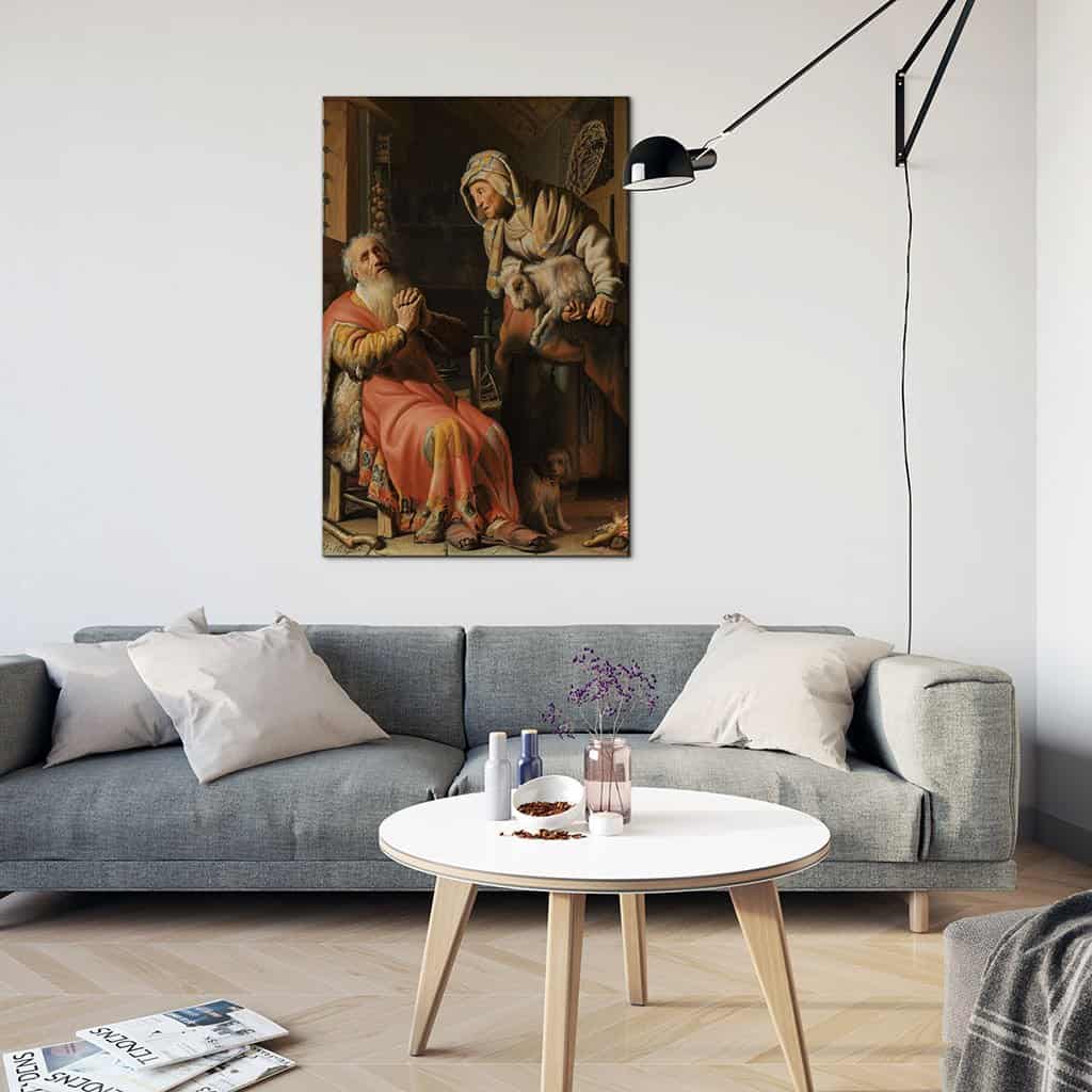 Tobit beschuldigt Anna van het stelen van het kind (Rembrandt)