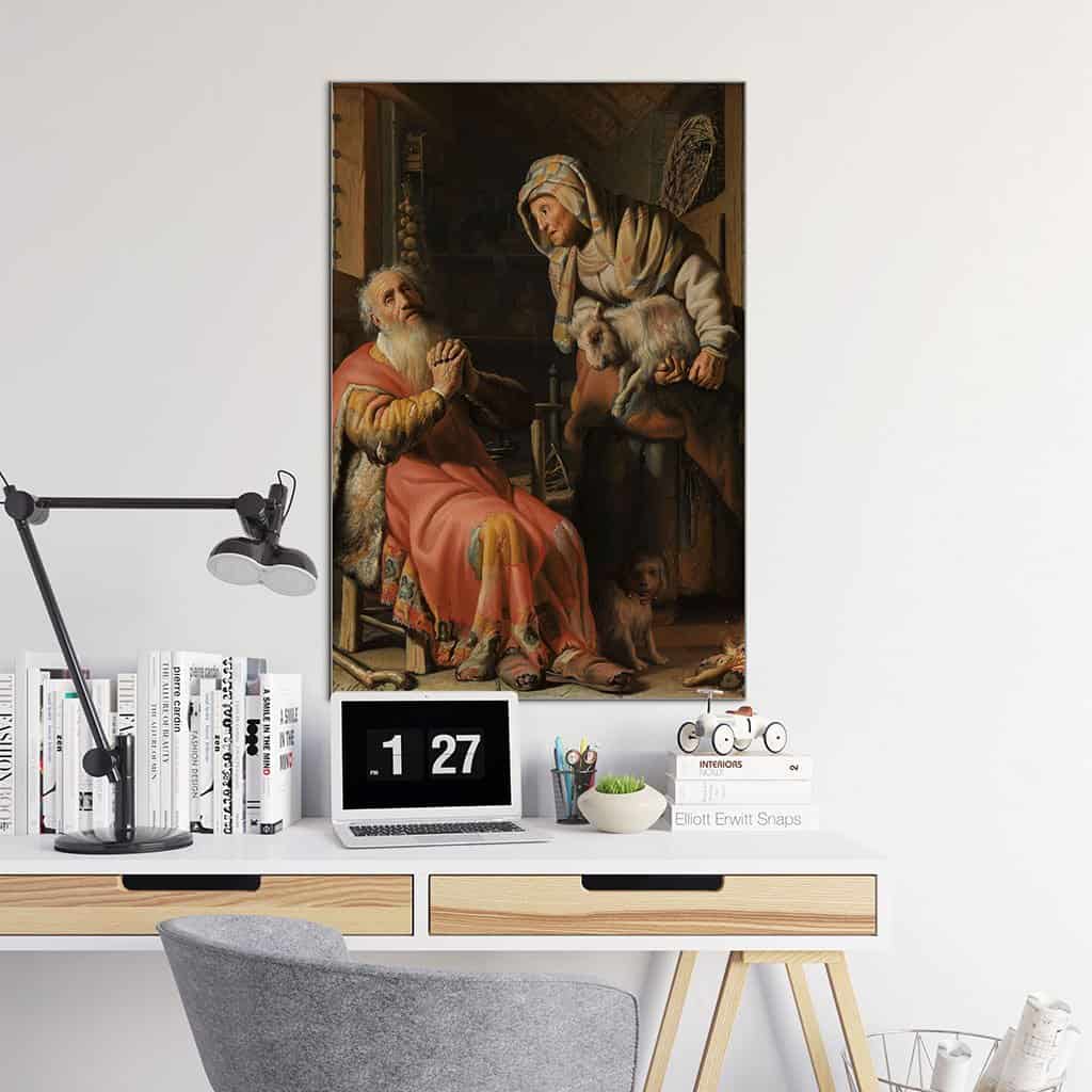 Tobit beschuldigt Anna van het stelen van het kind (Rembrandt)