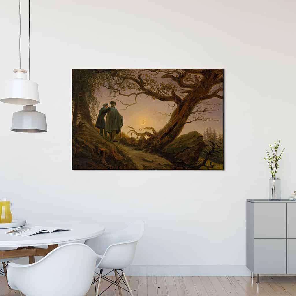 Twee mannen die de Maan contempleren - Caspar David Friedrich