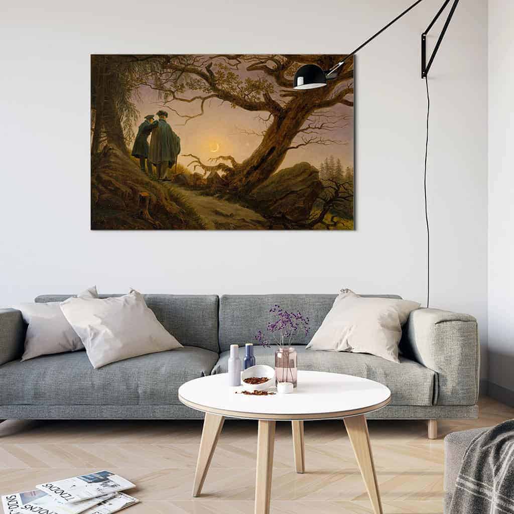 Twee mannen die de Maan contempleren - Caspar David Friedrich
