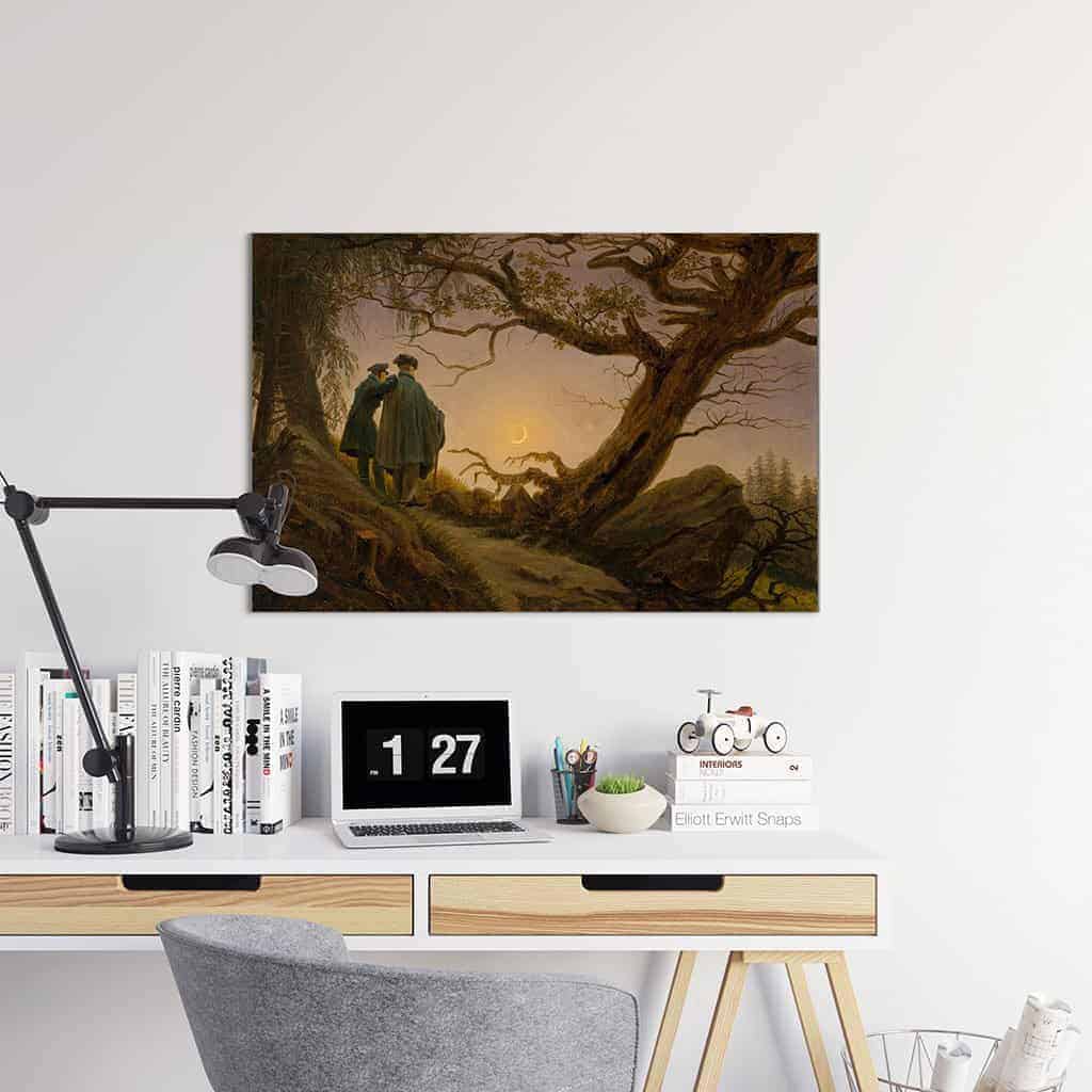 Twee mannen die de Maan contempleren - Caspar David Friedrich