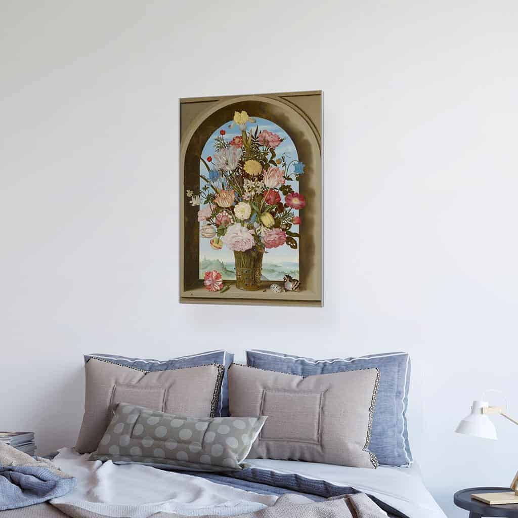 Vaas met bloemen in een venster - Ambrosius Bosschaert de Oude