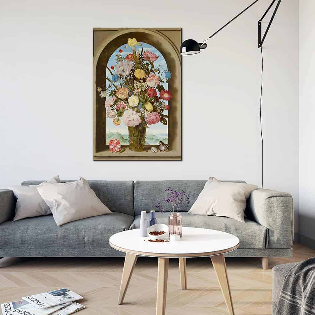 Vaas met bloemen in een venster - Ambrosius Bosschaert de Oude