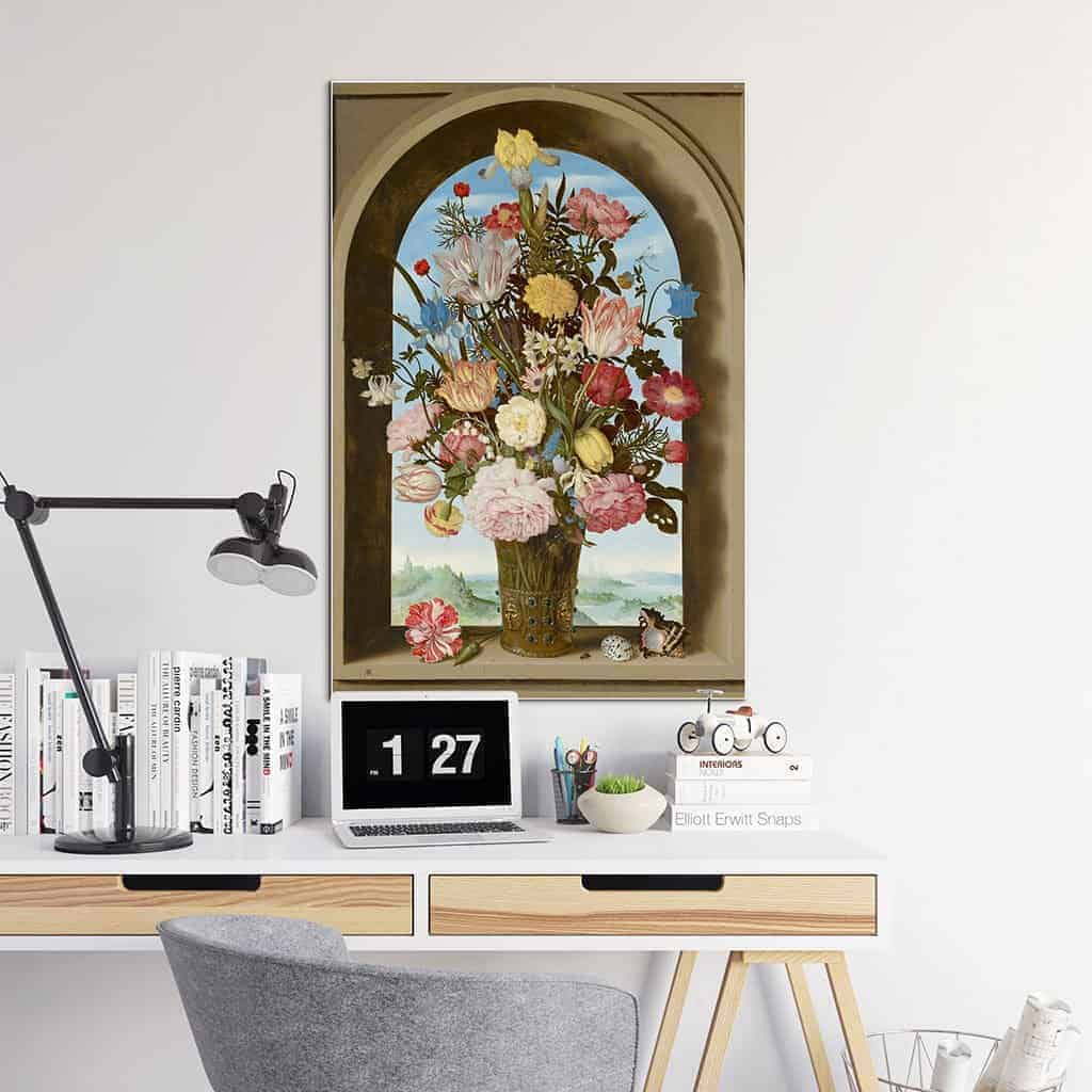 Vaas met bloemen in een venster - Ambrosius Bosschaert de Oude