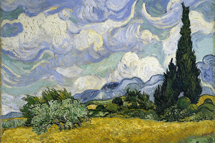 Korenveld met cipressen (Vincent van Gogh)