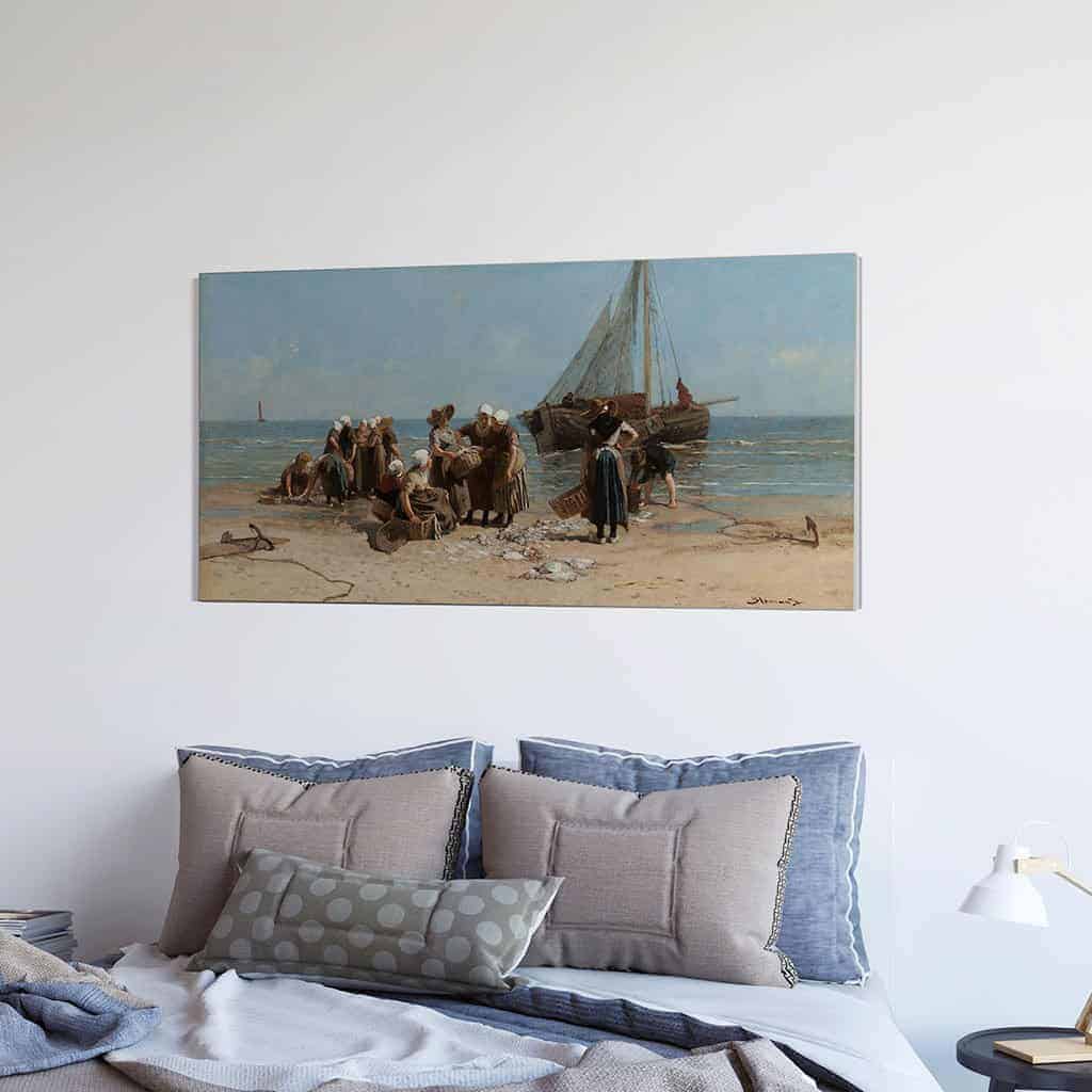 Vissersvrouwen op het strand - Bernardus Johannes Blommers