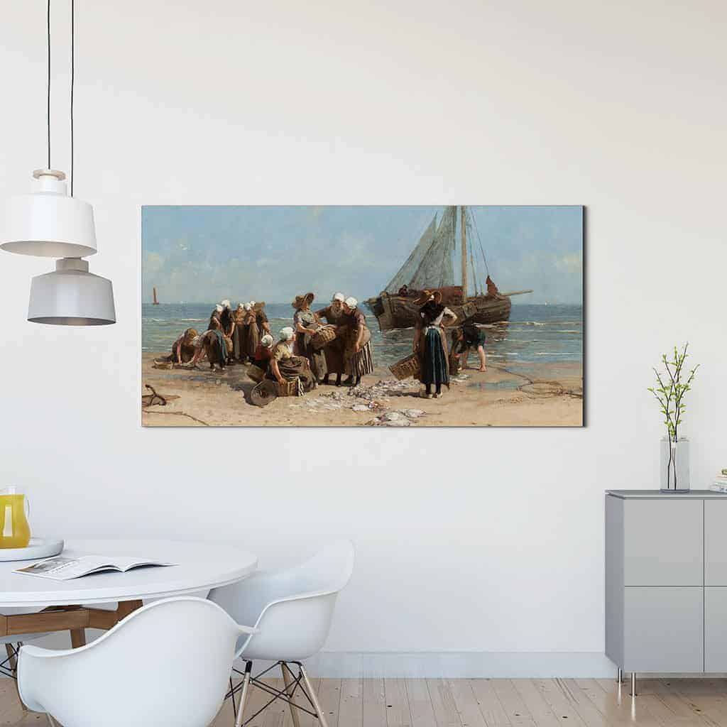 Vissersvrouwen op het strand - Bernardus Johannes Blommers