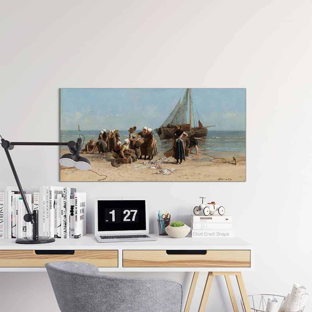 Vissersvrouwen op het strand - Bernardus Johannes Blommers