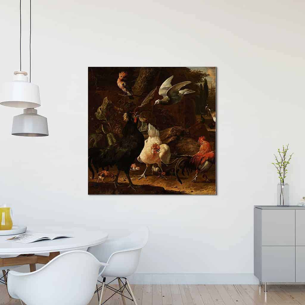 Vogels in een park (Melchior d'Hondecoeter)