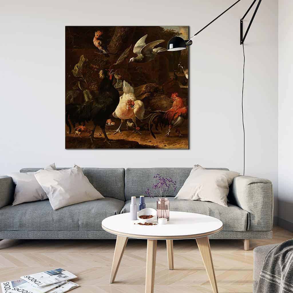 Vogels in een park (Melchior d'Hondecoeter)