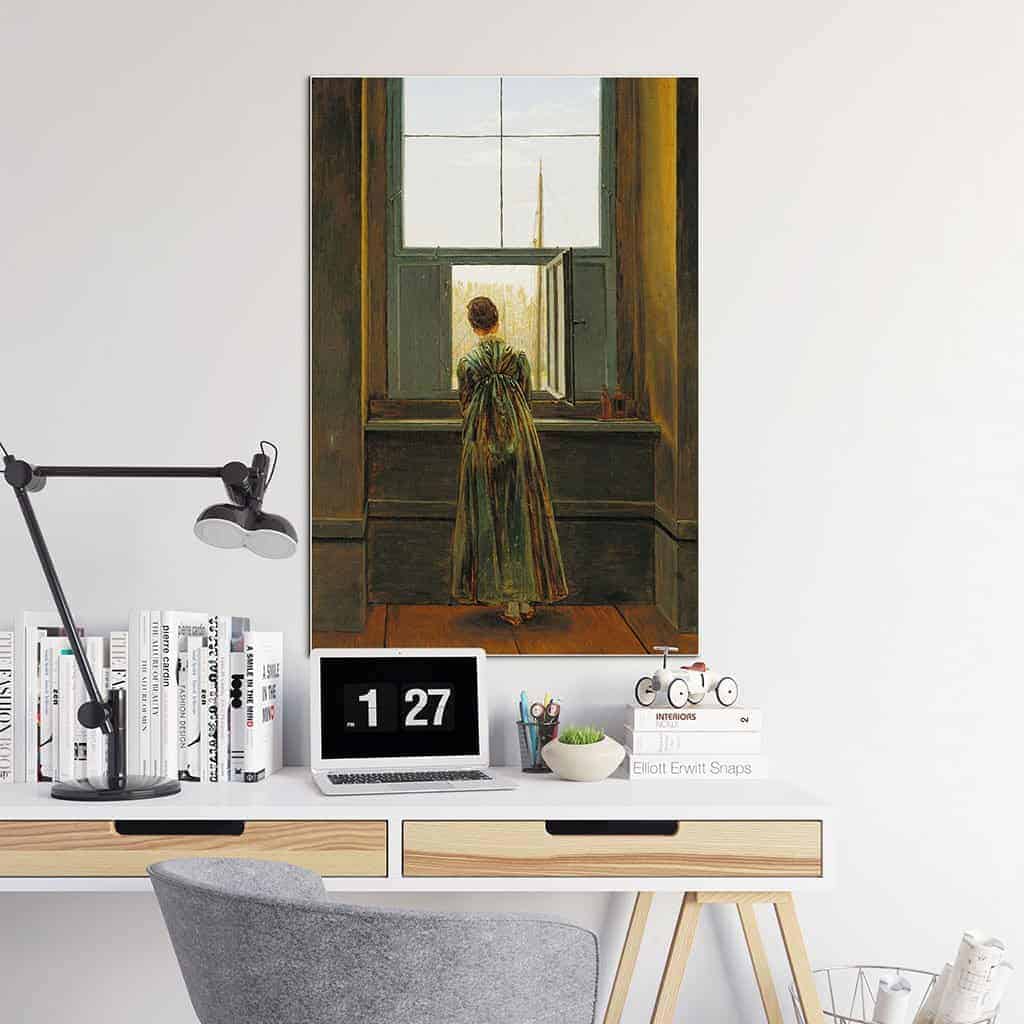 Vrouw aan het raam - Caspar David Friedrich