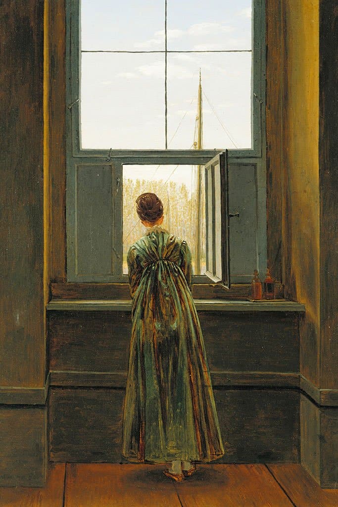 Vrouw aan het raam - Caspar David Friedrich