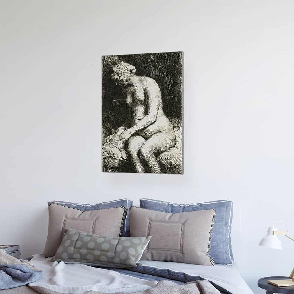 Zittende naakte vrouw - Rembrandt