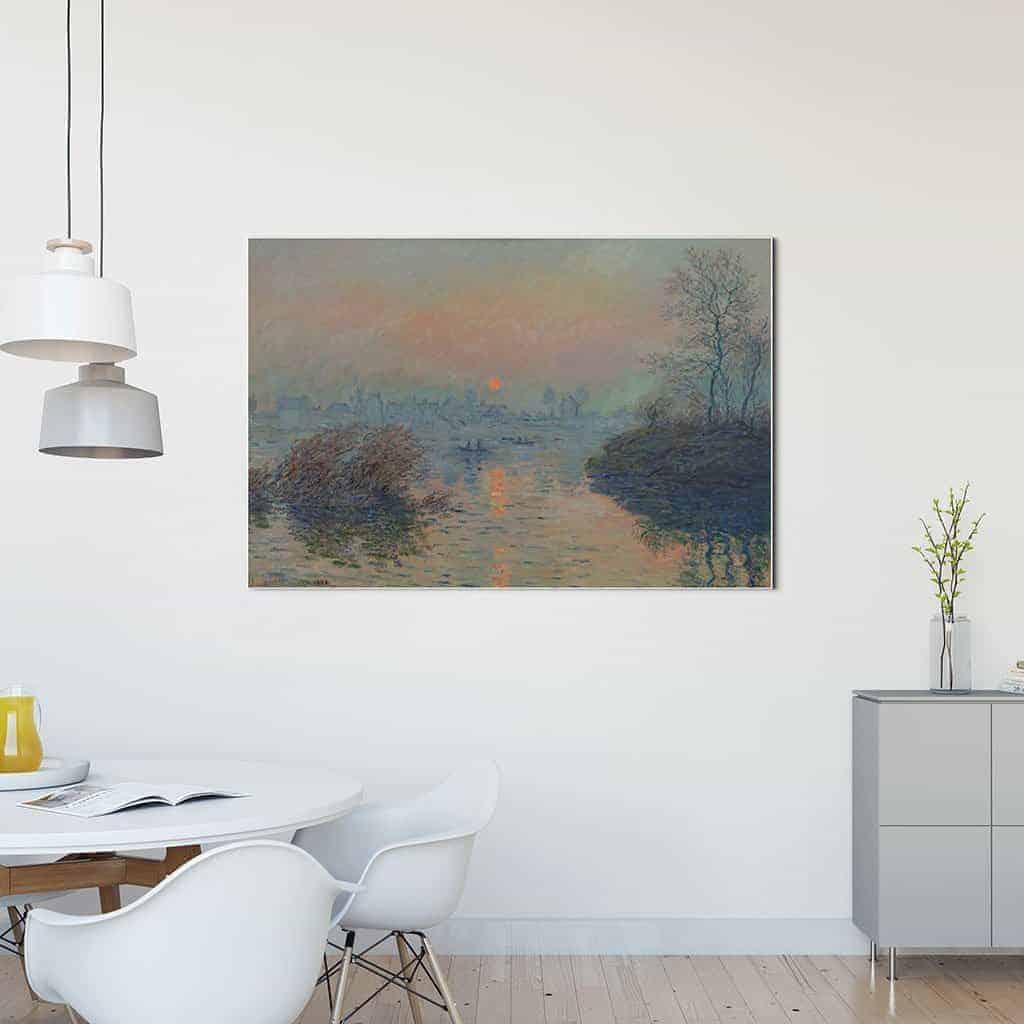 Zonsondergang op de Seine bij Lavacourt - Claude Monet
