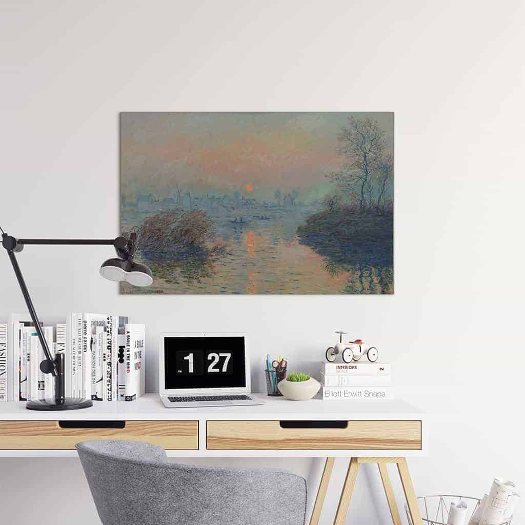 Zonsondergang op de Seine bij Lavacourt - Claude Monet
