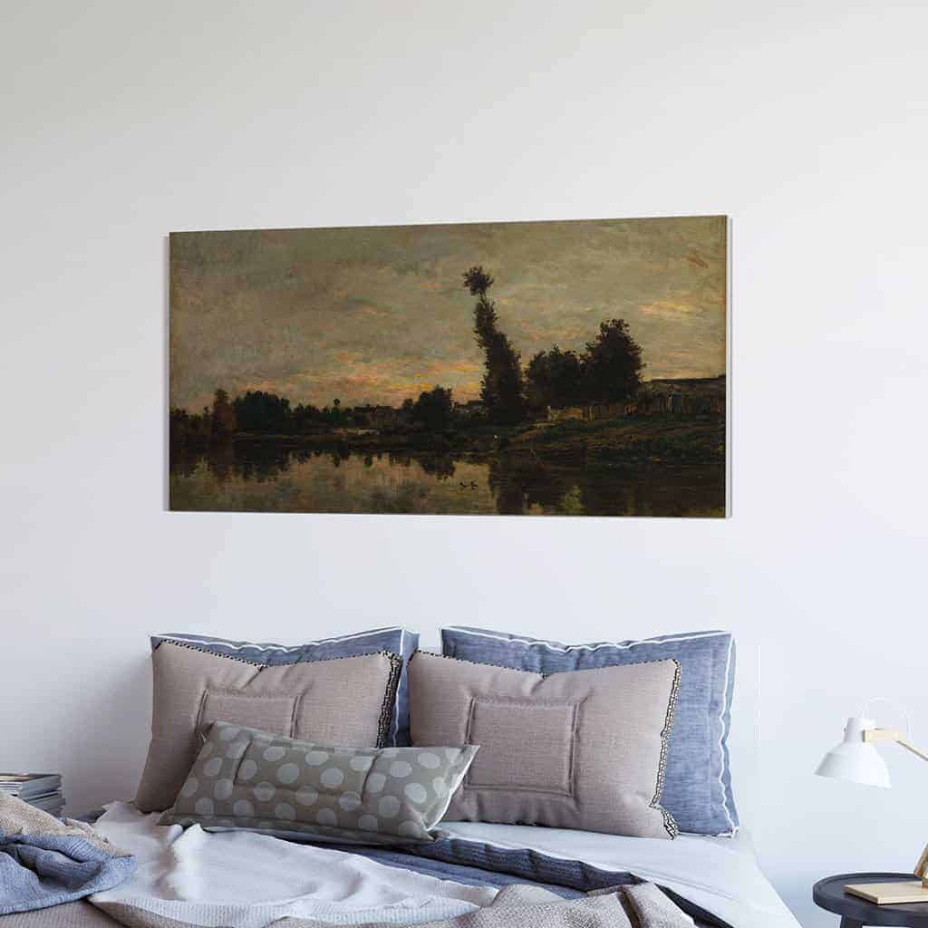 Zonsondergang op de rivier de Oise - Charles François Daubigny