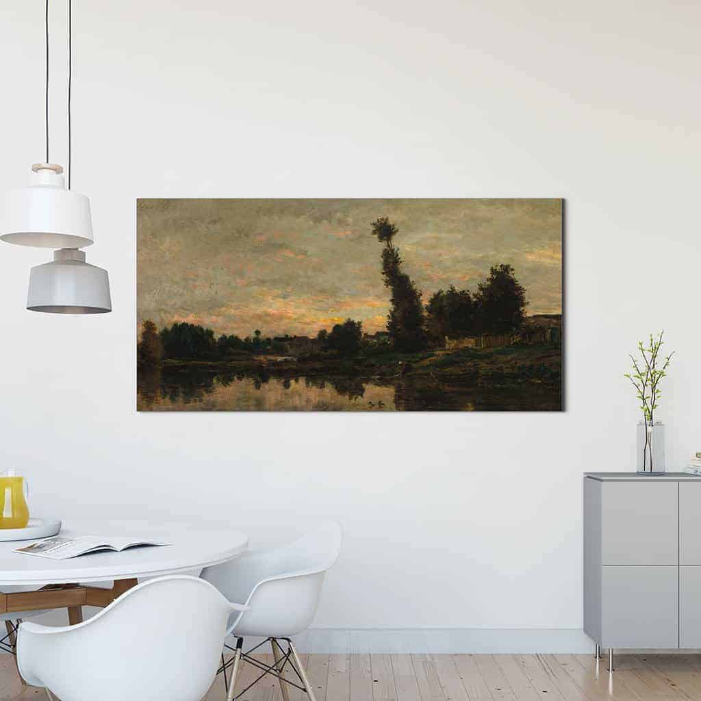 Zonsondergang op de rivier de Oise - Charles François Daubigny